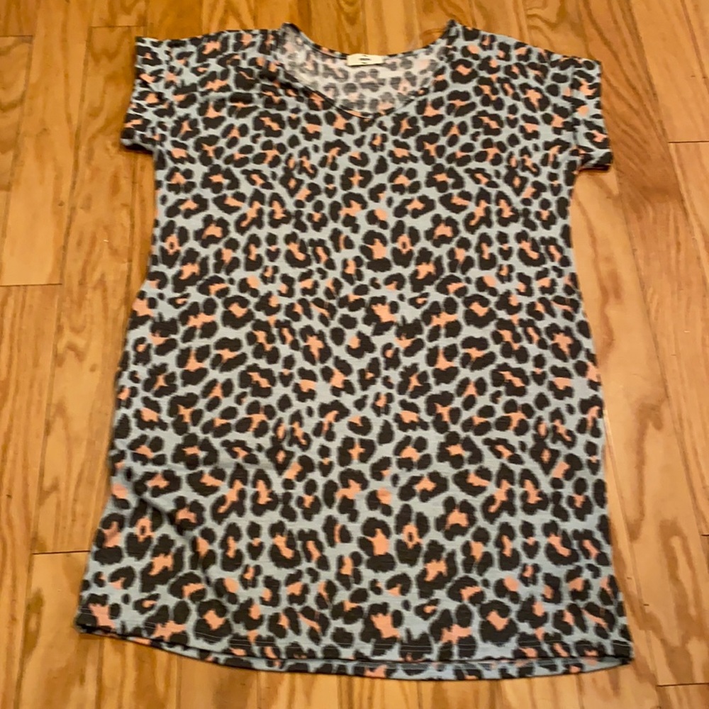 Entro leopard t shirt dress with pockets size m
